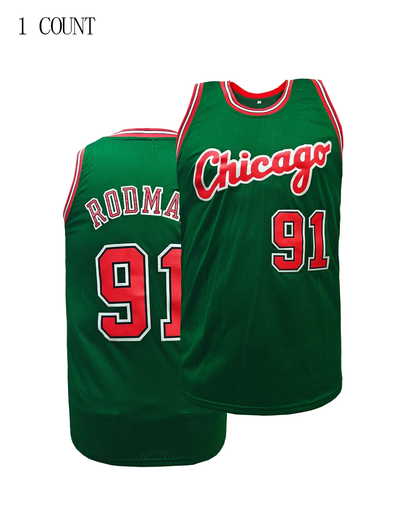 Men's Chicago 91 Sports Jersey - Black & Red Striped Training & Match Shirt with Stitched Name and Number, Regular Fit for Sports & Casual Wear, Athletic Wear, Sleek Design, Comfortable Fit, Summer