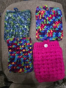 Kindle Pouches - Handmade Crochet Bags in Vibrant Colors for Kindle and Accessories