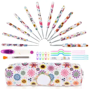 Crochet Hook Set Exquisite Knitting Hook Comfortable Hooks Knitting Needles Kit Interesting Knit Needles Weave Yarn Set Smooth Grip Crochet Needles for Crochet Supplies