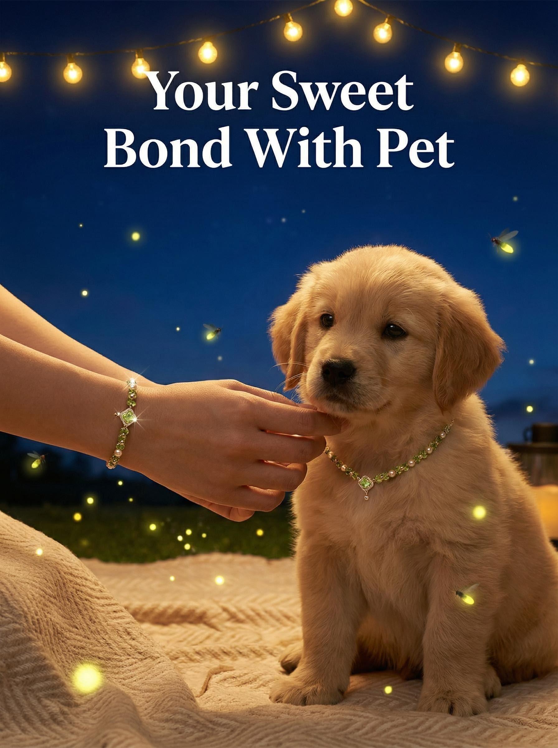 Summer Firefly Bond Matching Bracelet And Pet Necklace For Evening Walk Jewelry
