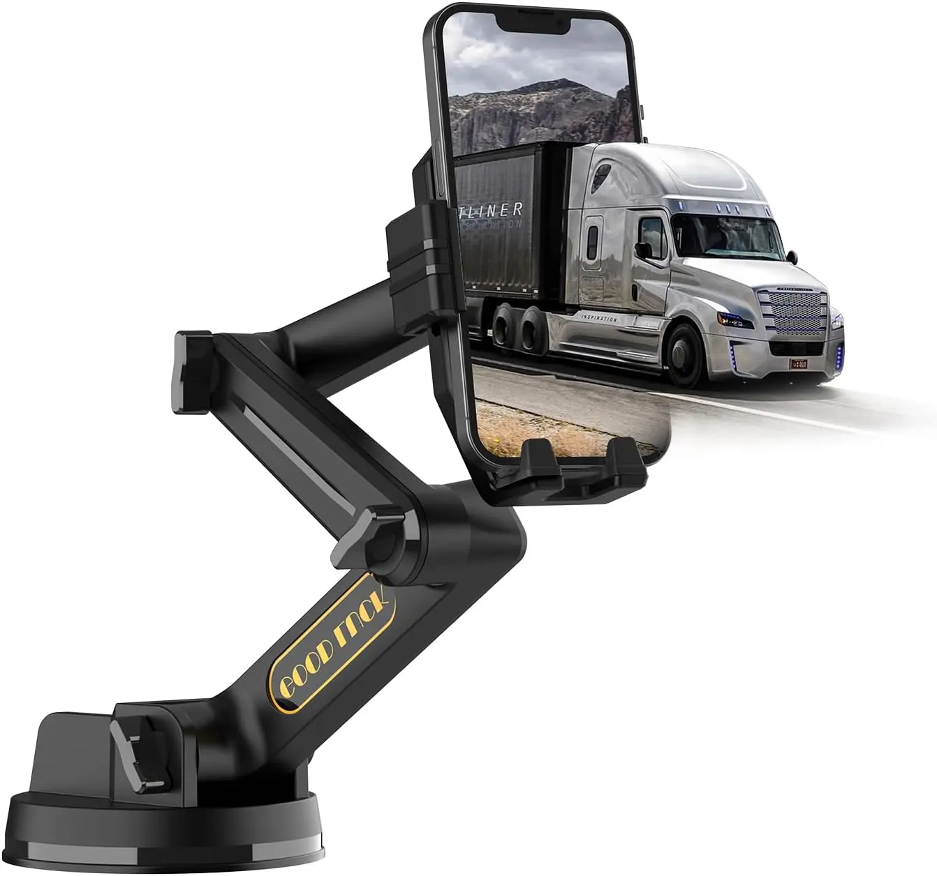 Phone Mount for  Phone Holder for  - Heavy Duty Super Suction Cup, Mobile Device Holder Dashboard Window 16.9 inch Long Arm & ,  &  Compatible, Semi Trucker