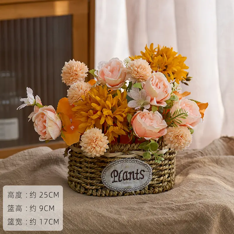 Autumn Chrysanthemum Bouquet Binaural Basket