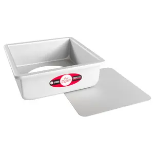 Fat Daddio's Anodized Aluminum Square Cheesecake Pan with Loose Bottom, 8in x 8in,3" Deep