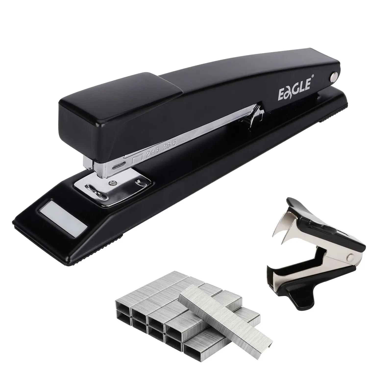 Metal Desktop Stapler Set, 1 Count Stapler & 1000pcs Staple & 1 Count Staple Remover, Office Binding Supplies, Office Accessories for Home and Commercial Office