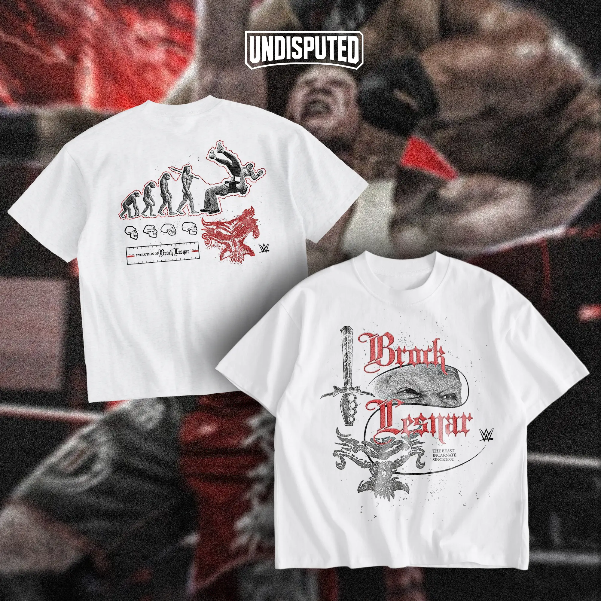 UNDISPUTED Evolution Of Brock Lesnar Heavy Cotton Shirt WWE Tshirt