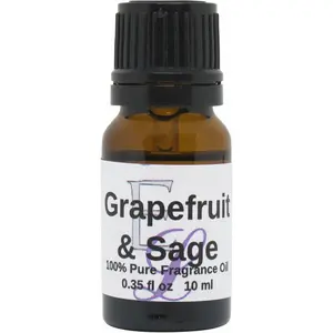 Grapefruit and Sage Fragrance Oil, 10 ml Premium, Long Lasting Diffuser Oils, Aromatherapy