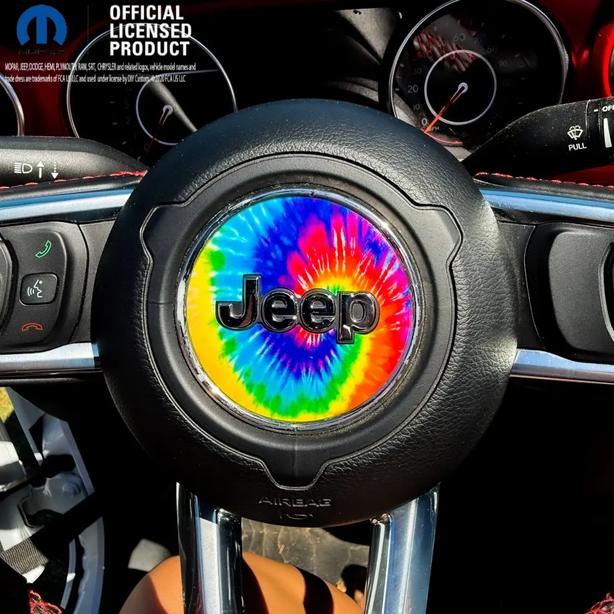 Jeep Wrangler JL Gladiator Steering Wheel Circle Tie Dye Vinyl Decal Sticker