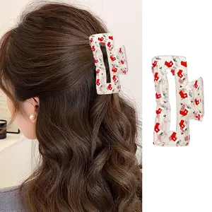 1 count Christmas Hair Clips - Cute Medium Christmas Stockings Claw Clips Soft Non-Slip Claw Clips, Kawaii Xmas Stockings Hair Clips Winter Hair Accessories for Women Girls Thick & Thin Hair