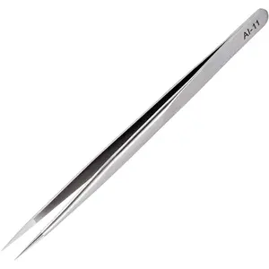 Precision Pointed Tweezers – Premium Stainless Steel Upgraded Design, Ideal for Craft, Electronics, Soldering, Model Building, Lab Research and Jewelry Making