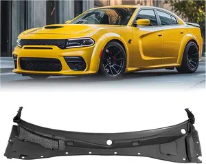 Windshield Wiper Cowl Panel Compatible with 2012-2023 Dodge Charger AWD Replacement for 57010314AI Air Inlet Window Cover Cowl Top Panel Unfinished Black Plastic PP