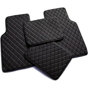 Car Floor Mats for Most Vehicles, 4 Pieces Leather Front and Rear Floor Liners Waterproof Non-Slip Interior Protection Accessory Easy To Clean