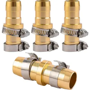 4 Pack Garden Hose Connector Repair Mender Kit with Stainless Clamp,Fits 3/4"-5/8" Water Hose Repair Fitting