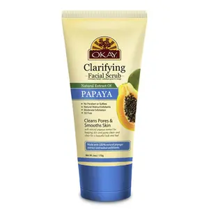 Papaya Clarifying Facial Scrub 6oz – Oil-Free Cleanser & Exfoliator for Women & Men | Natural Walnut Exfoliants | Men’s Facial Scrub for Acne, Pores & Dull Skin