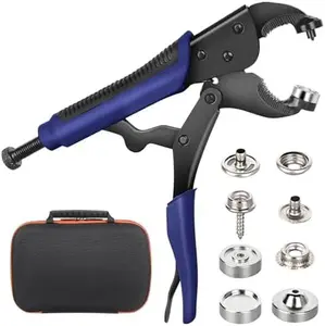 [CZNT] Snap Button Kit,Heavy Duty Snap Fastener Kit Tool,Metal Snap Buttons Pliers Fabric Leather Tool with Adjustable Setter Includes 305 Sets Snaps for Boat Cover Canvas Sewing Tarps Green/Red
