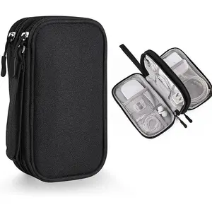 Double Layer Storage Bag, 1 Count Portable Cable Storage Box, Waterproof Stationary Storage Container for Outdoor Travel, Electronic Accessories Storage Bag