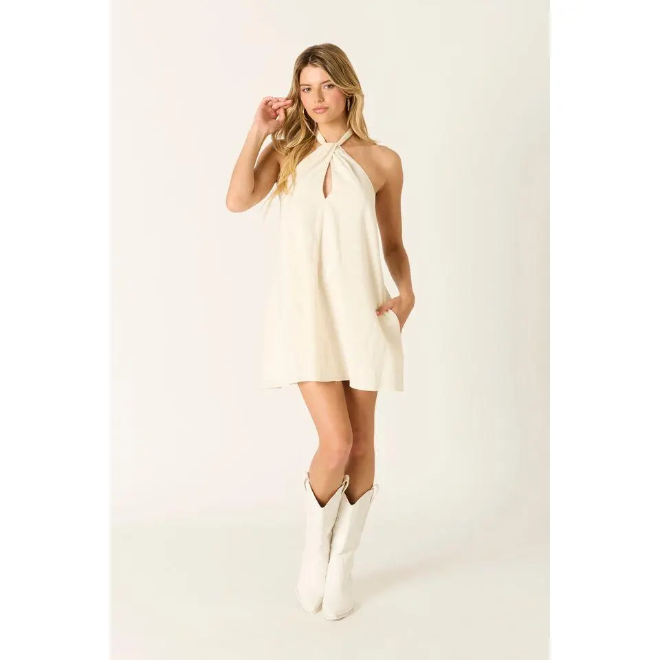 Keyhole Babydoll Mini Dress