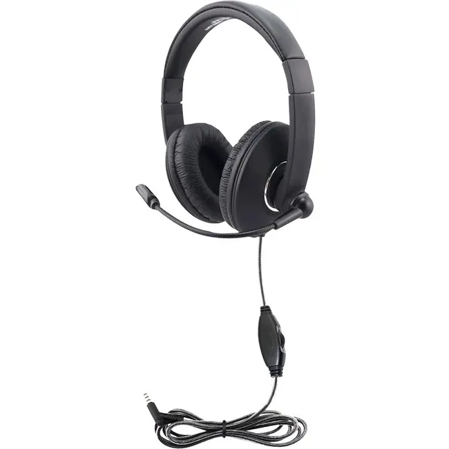 Hamilton Buhl Smart-Trek Mini Headset With In-Line Volume Control and 3.5mm TRRS Plug STM2BK