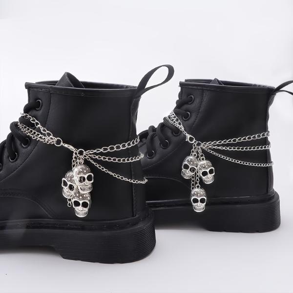 Trendy Skull Boot Chains – Chic Halloween & Christmas Boot Accessories for Autumn/Winter Parties & Everyday Wear