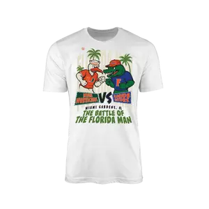 Miami Hurricanes Men's Short-Sleeve Round Neck Casual Sports T-Shirt - Menswear Florida Streetwear Top, Breathable Everyday Tshirt