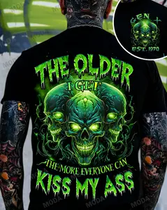 Chaosmoda Generation X The Older I Get The More Everyone Can Kiss My Ass Custom Year Skull T-shirt