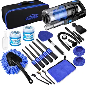 17Pcs Car Detailing Kit Interior Cleaner, Car Interior Cleaning Kit with Handheld Car Vacuum, Car Detailing Brushes, Windshield Cleaning Tool, Car Cleaning Supplies, Car Accessories for Men, Women NIKCOSMK