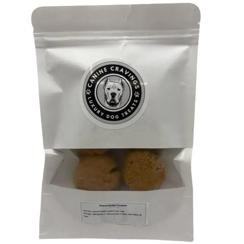 Canine Cravings Luxury Dog Treats - Bark n' Butter Biscuits Peanut Butter Cookies for Dogs