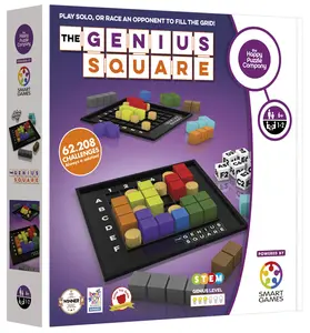 The Genius Square Two-Player Puzzle Logic Race Game for Ages 6+ with 5 Difficulty Levels STEM Learning Fun