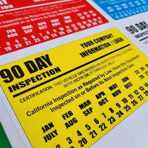 90 Day Inspection Labels for BIT / DOT Inspection Decals for Fleets, Trucks, Truck Inspection Decals