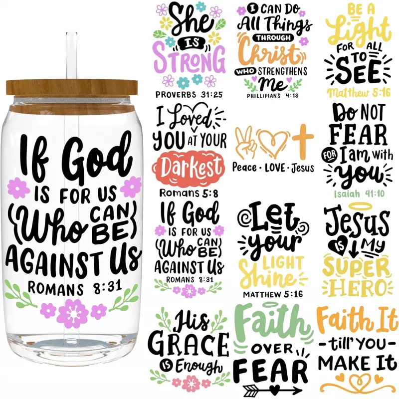16oz UV DTF Cup Wrap - Removable - DIY UV DTF Transfer Papers for Mug Cups,Notebook - Easy-Peel UV DTF Transfers for Smooth Surfaces