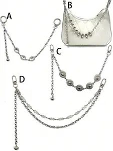 Elegant Rhinestone Chain Metal Bag Accessory, Fashion Chain Strap, Durable Color-Resistant Design, Perfect for All Seasons, Casual Style Purse Decoration