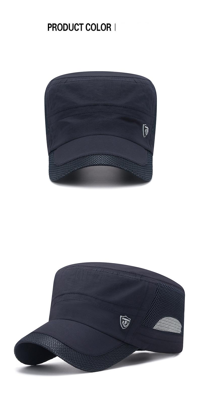 Men's Quick-Drying Hat Lightweight Breathable Mesh Flat-Top Cap for Summer Sun Protection & Shade Spring/Summer Outdoor Baseball Cap Unisex