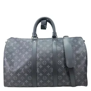 Pre-owned Louis Vuitton Monogram Eclipse Travel Bags Keepall 45 Bandouliere Travel Bag Black