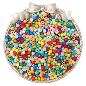 3mm 9000 Pieces Glass Solid Color Lacquer Rice Beads Loose Beads Material Handmade DIY Beaded Necklace Jewelry Material Accessories for Children & Adults Gift mobile phone chain