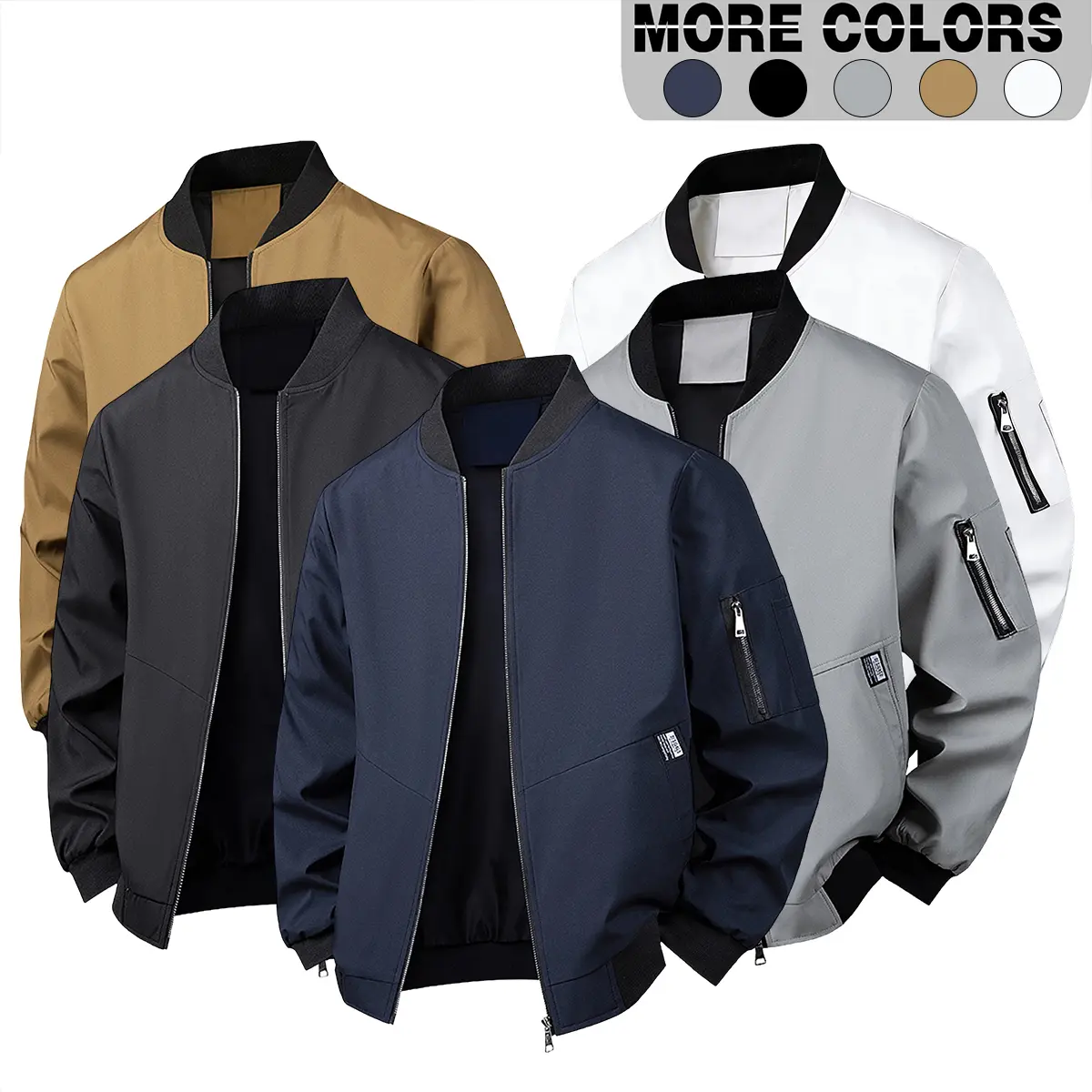 Men’s casual jacket, tactical jacket, zippered pockets, windproof outerwear, suitable for casual wear, outdoor activities, cycling, hiking, hunting, climbing, mountaineering, camping, and work.