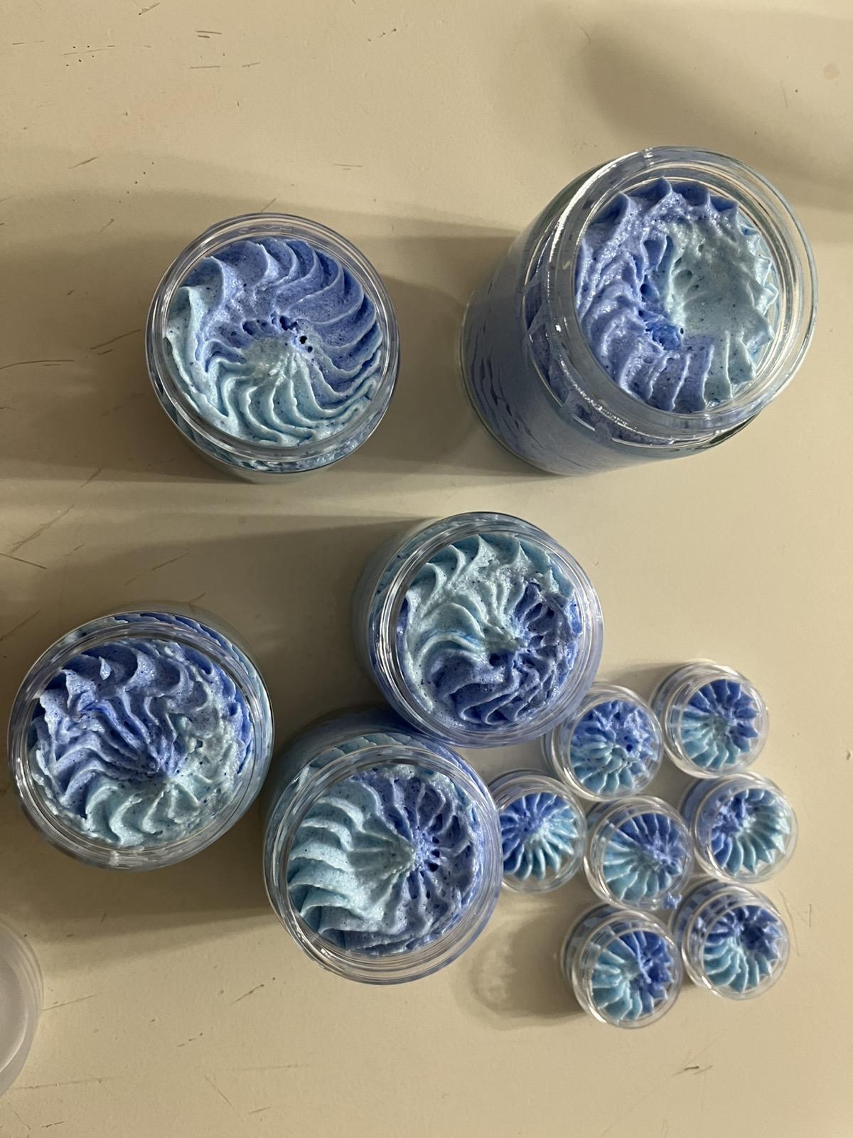 Blueberry Lemonade Whipped Body Butter with Mango Butter and Exfoliating Sugar for All Over Scrub - Body Care and Comfort