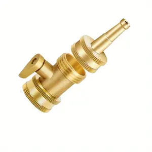 High Pressure Garden Hose Shut off Valve, Solid Brass High Pressure Hose Nozzle Sprayer Cleaner, 3/4 Inch Ght Connector Set, Garden Hose Connectors