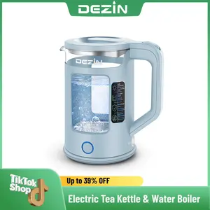 Dezin Electric Kettle with Keep Warm Function, BPA Free Window-Glass Double Wall Design Electric Tea Kettle, 1.5L Bicolor LEDHot Water Kettle with Auto Shut-Off and Boil Dry Protection for Coffee, Tea boil dry Thermos