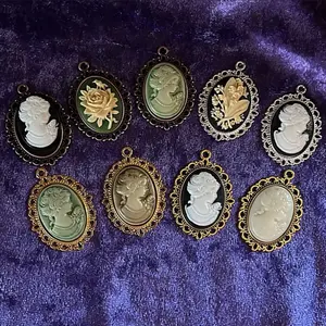 Elegant Women's Mini Cameo Necklace in Your Color Choice with Chain