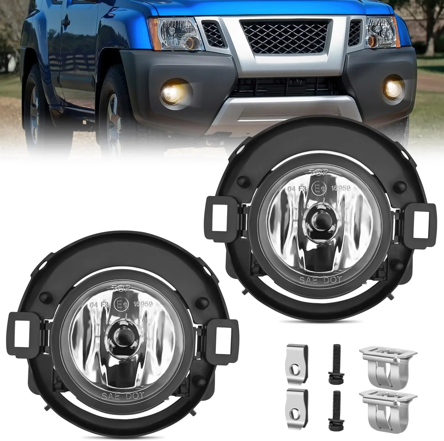 Nilight 55W H11 12V Weatherproof Fog Light Assembly - OEM Housing, Factory-Look Bumper Driving Lamps, Driver & Passenger Sides, Compatible with 2010-2019 Nissan Frontier & 2005-2015 Nissan Xterra, Car Accessories, Enhanced Night Visibility, Car Lighting