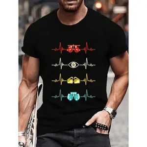 100% Cotton Optometrist Optician Optometry Ophthalmologist Heartbeat T-Shirt Women's Men's Graphic Tee Crew Neck summer vacation Tops