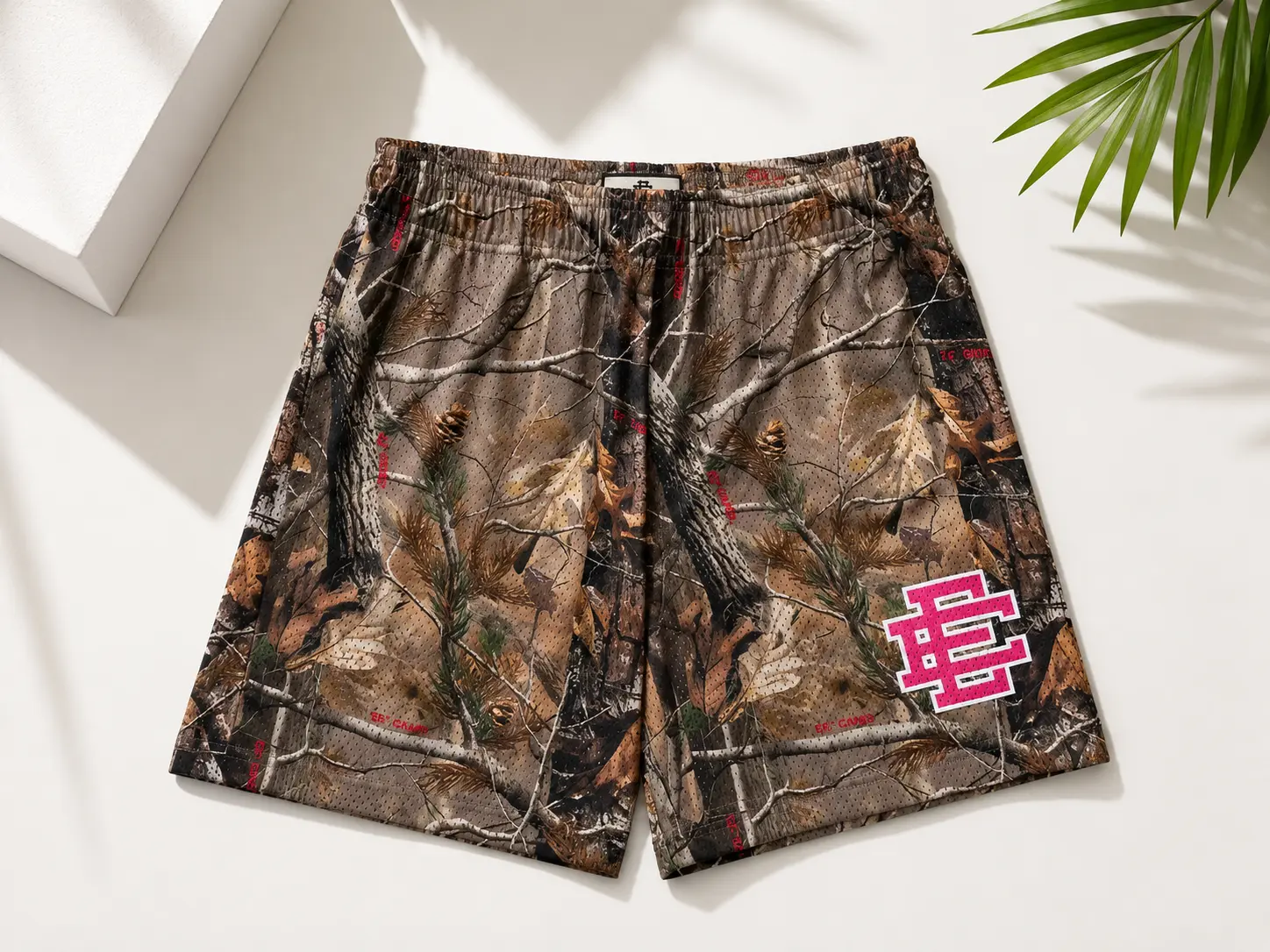 Men’s Woodland Camo Mesh Shorts – Lightweight Breathable Athletic Shorts, Casual Streetwear, Gym Training & Outdoor Summer Wear