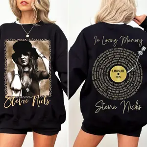 Stevie Nicks Landslide Song Gold Vinyl Double Sided 2025 Unisex Shirt, Vintage Stevie Nicks Song Sweatshirt, Gift For Fans