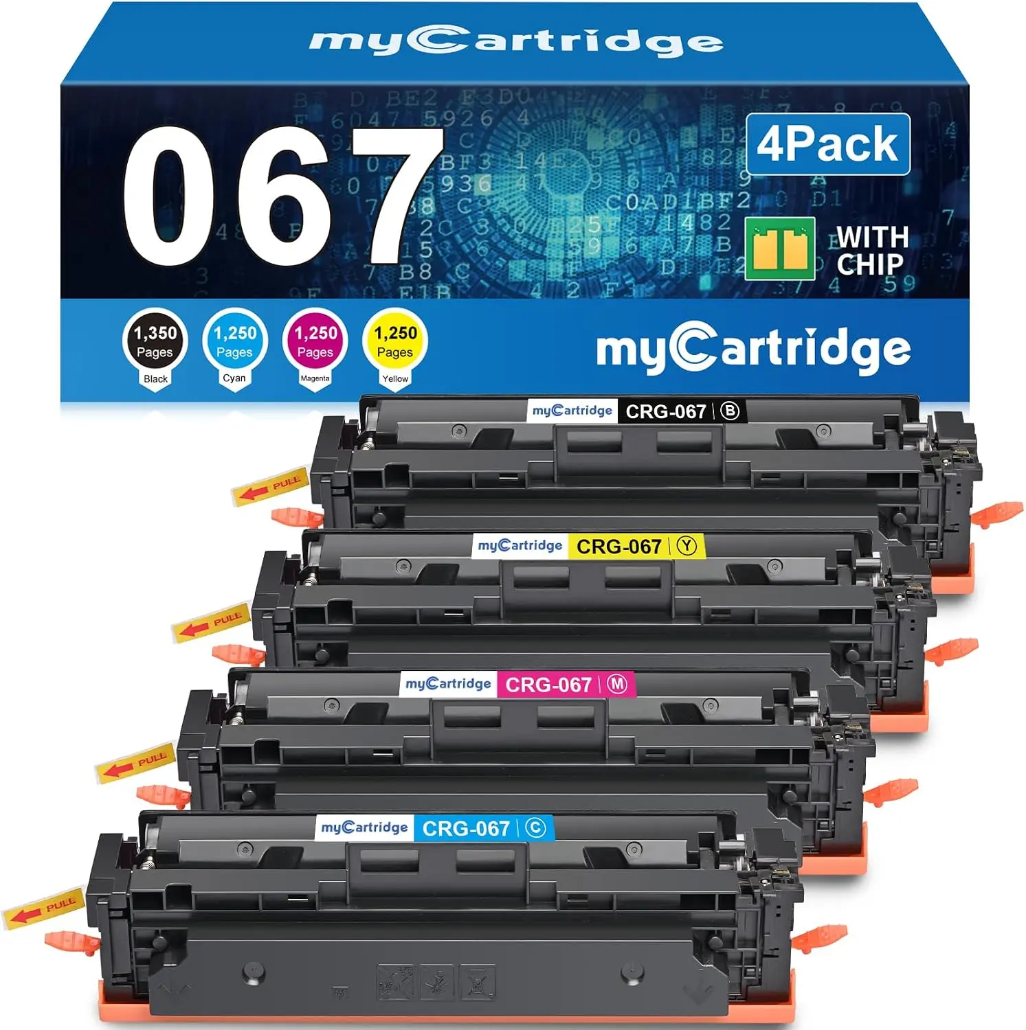 myCartridge Compatible Canon CRG-067 / 5102C001 Toner Cartridge 4-Pack (Black, Cyan, Yellow, Magenta) | 1350 Pages