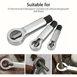Rusty Screw Remover and Nut Separator Tool Set, Durable Rusted Bolt Extractor and Nut Splitter, Essential Repair Tool for Mechanics