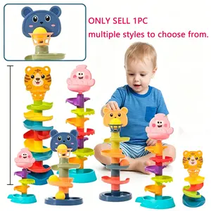 Baby Ball Tower Toy, Cartoon Animal Track Stack Ball Frame, Multi-Layer Detachable, Early Education Fine Motor Skills Development, Baby Comfort Learning Toy, Stacking Game