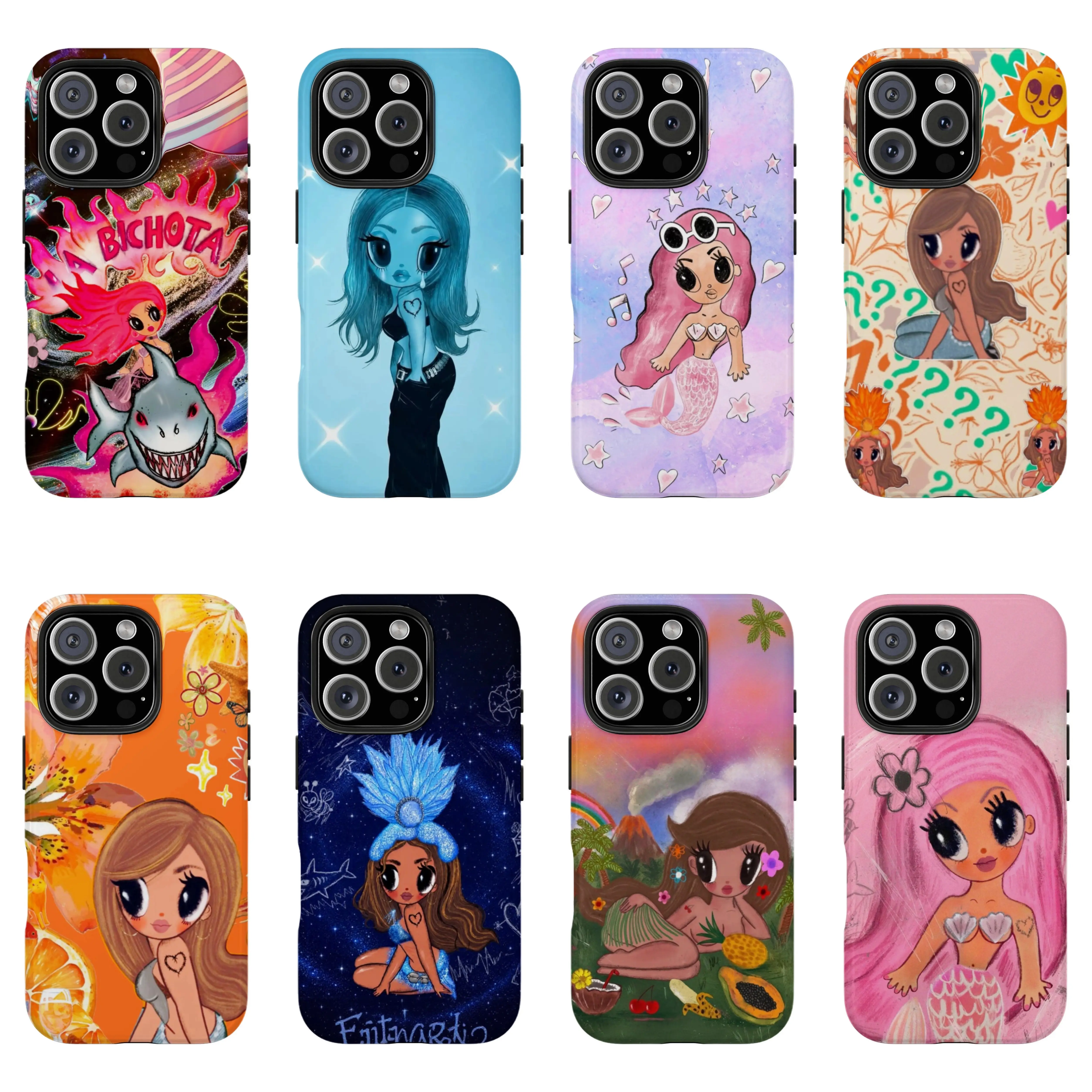 Tropical Latina Doll Phone Case for iPhone – Orange Music Tour Fan Art Cover – Cute Pop Lover Gift, Compatible With iPhone 11–17, Samsung S24–S26