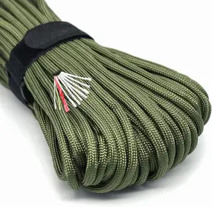 Paracord Parachute Fire Cord  Ropes Red Tinder Cord PE Fishing Line Cotton Thread 7 Strands Outdoor 20, 25, 100
