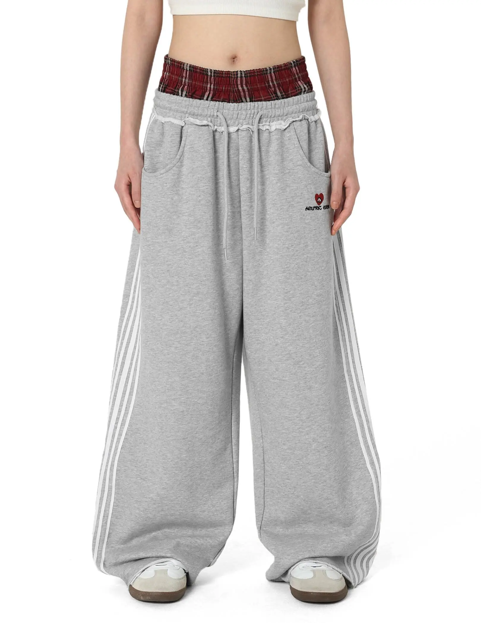 Aelfric Eden Baggy Wide Leg Sweatpants for Women Men Double Elastic Waisted Streetwear Y2K Casual Trouser with Pockets