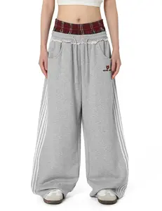 Aelfric Eden Baggy Wide Leg Sweatpants for Women Men Double Elastic Waisted Streetwear Y2K Casual Trouser with Pockets