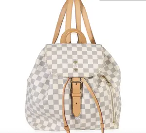 Pre-owned Louis Vuitton Cavas Backpacks Damier Azur Canvas Sperone MM